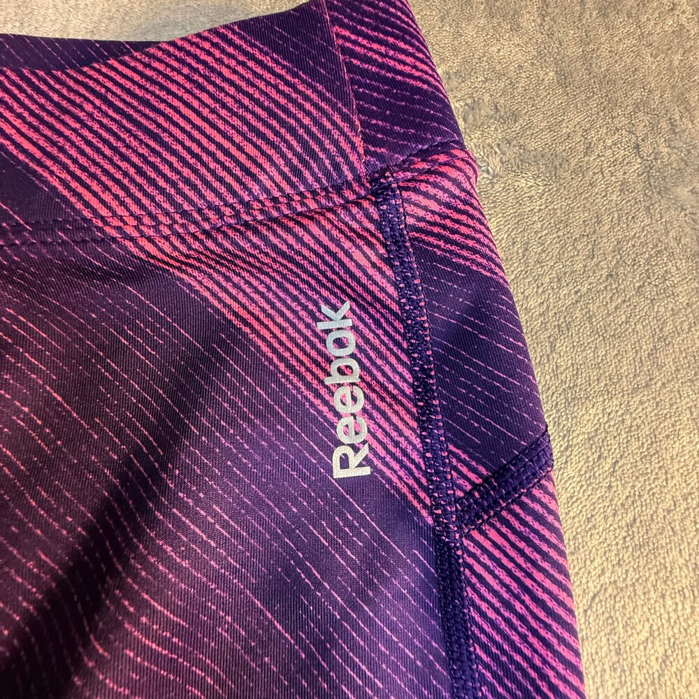 Reebok Purple & Pink Performance Leggings Women's Medium Athletic Workout Yoga P - Picture 6 of 11
